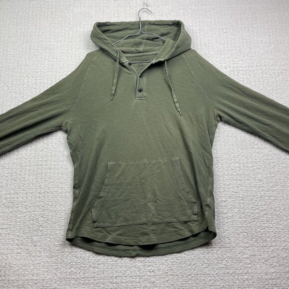 American Eagle Pullover Henley Hooded Long Sleeve Shirt Mens M Military Green - Picture 5 of 16